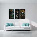 SWQYLB Black Man Canvas Wall Art 3 Pieces African American Pictures Afro King Poster Prints Gold Crown Painting for Men Bedroom Office Decor Framed (Teal, 24x12inchx3 Pieces)