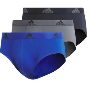 adidas Men's Performance Stretch Cotton Brief Underwear (3-Pack) Designed for Active Comfort and All Day Wear (Medium, Team Royal Blue/Onix Grey/Legend Ink Blue)