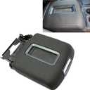 ECOTRIC Center Console Armrest Lid Compatible with 2014-2018 Chevrolet Silverado/GMC Sierra, 2015-2020 Tahoe Yukon Suburban Replace for 0227083AA L0227083AA w/Steel Bracket Black Artificial Leather