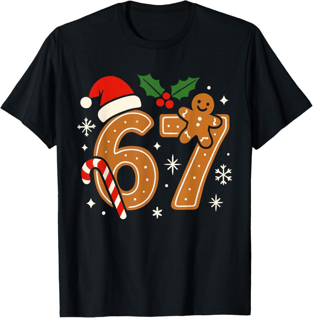 6 7 Meme Christmas Shirt 67 Six Seven Cookies Gingerbread T-Shirt 1X