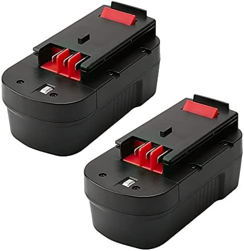 KINGTIANLE HPB18 Battery for Black+Decker 18V: Firestorm 2 Packs [Upgraded to 4500mAh] Ni-MH 4.5Ah Replacement for Black and Decker 18 Volt HPB18-OPE 244760-00 A1718 FSB18 Cordless Power Tool