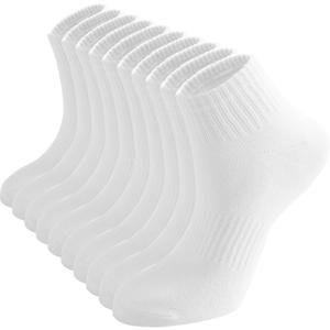 Irisbear Ankle Socks for Women, White Socks Women Cotton Gym Crew Socks Size 5-9