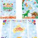 WERNNSAI Happy Birthday Guest Book - Dinosaur Birthday Party Supplies 12" x 18" Dino Birthday Guest Book Alternative Happy Birthday Signature Book for Kids Boys Birthday Party Decorations