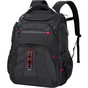 VANKEAN Travel Laptop Backpack 17.3 Inch TSA Friendly, Water-Repellent Anti Theft XL Computer Backpack with RFID Pockets College Backpacks with USB Port for Men Women Business Work Bag, Black
