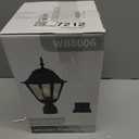 Windben Outdoor Post Light,Waterproof Cast Aluminium Lamp Post Light Fixture,Post Lantern with Pier Mount Base,Matte Black,16.5in,Suitable for Garden,Yard,Driveway,etc