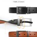 CHAOREN Reversible Belt Men 1 Piece - 1.25" Leather Dress Belt - Trim to Fit for Elegant Style (L)
