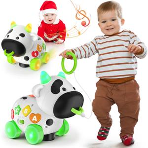 Musical Cow Toys for 1+ Year Old Boy Girl, Bilingual Baby Toy 6-12-18 Month, 1 Year Old Boy Toys, 1 Year Old Girl Gift, Learning Toddler Toy Age 1-2, First Christmas 1st Birthday Gift (Green)