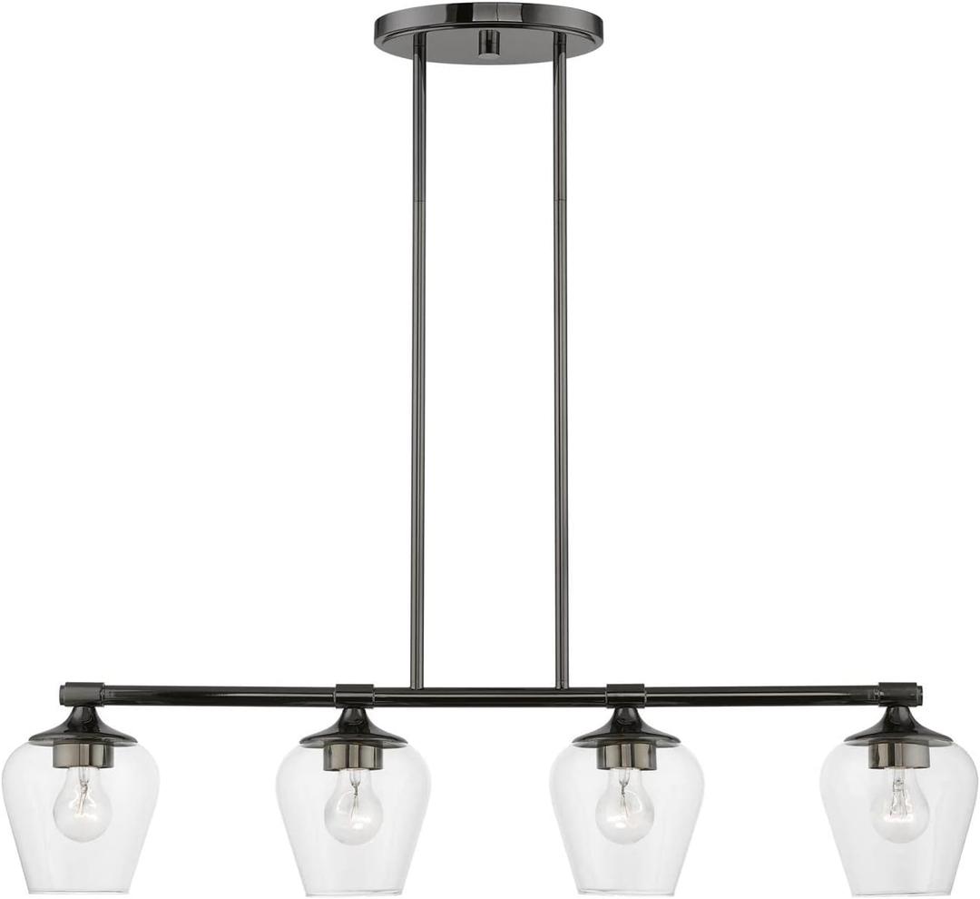 Livex Lighting, 46724-46, Willow, Linear Chandelier, Black Chrome