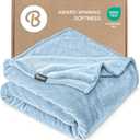 Bare Home Fleece Blanket - Twin/Twin Extra Long - Ultra-Soft Lightweight for Bed, Sofa, and Couch - Luxury Microplush - Cozy Warm Blanket (Twin/Twin XL, Light Blue)