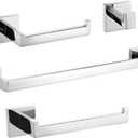 TURS Bathroom Accessories 4-Pieces Bathroom Hardware Set Polished Chrome Towel Bar Set Stainless Steel Towel Holder Set