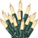 Joiedomi Clear Christmas String Lights Indoor,100 Count Mini White Fairy Light Outdoor,19.4 FT Decor for Patio Dorm Classroom Bedroom Holiday Wedding Party Garland Birthday Festival, Green Wire