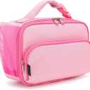 FlowFly Kids Lunch box Insulated Soft Bag Mini Cooer Back to School Thermal Meal Tote Kit for Girls, Boys,Pink