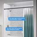 Double Shower Curtain Rod 27 to 47 Inches,Elegant Wall Mounted Double Shower Rods, Black Adjustable Curtain Pole for Bathroom,Laundry,Room Divider,Kitchen