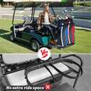 Foldable Golf Cart Rear Seat Bag Holder, Upgraded Golf Cart Rear Seat Bag Rack ONLY FITS 8-Inch Max Width Grab Bar, for 4-Seater EZGO Club Car Yamaha, Preinstalled, Space-Saving, No-Drill