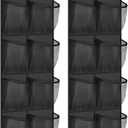 MISSLO Over The Door Shoe Organizer 12 Large Mesh Pockets Hanging Narrow Closet Door, Black, 2 Pack