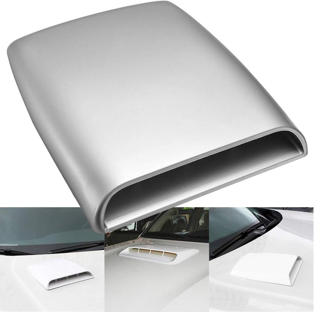 KATUR Universal Car Decorative Air Flow Intake Hood Scoop Vent Turbo Bonnet Cover Gray KATUR Universal Car Decorative Air Flow Intake Hood Scoop Vent Turbo Bonnet Cover Gray