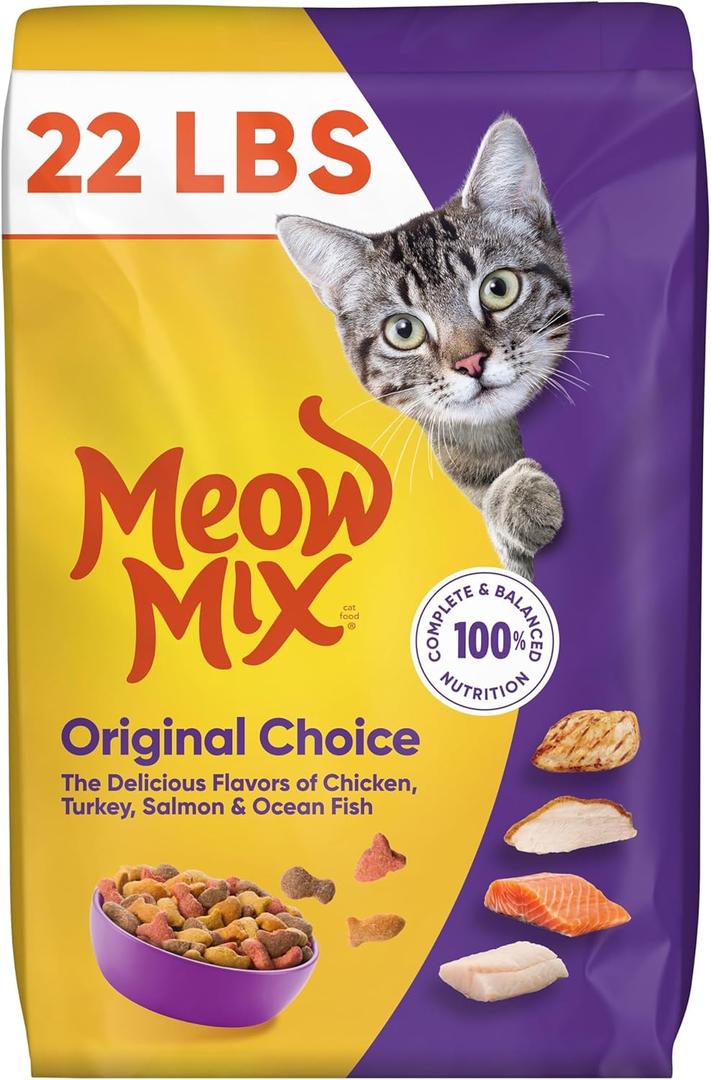 Meow Mix Original Choice Dry Cat Food, 22 Pound Bag (EXP 09/25/26)