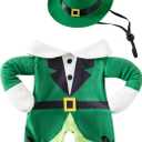 Dog St Patrick's Day Costume Walking Leprechaun Dog Outfit Irish Day Holiday Dog Clothes for Cat Doggy Pet (Large) (Green)