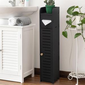 AOJEZOR Small Bathroom Storage Cabinet: Bathroom Toilet Paper Cabinet Fit for Small Roll, Black (31.5"H) AOJEZOR Small Bathroom Storage Cabinet: Bathroom Toilet Paper Cabinet Fit for Small Roll, Black (31.5"H)