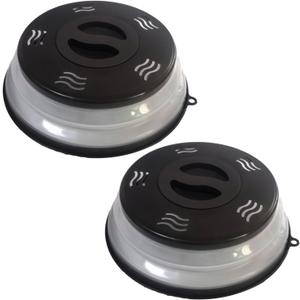 Microwave Splatter Cover Vented for Food, Splatter Guard & Colander Kitchen Gadget for Fruit Vegetables Microwave Plate Cover with Hook Hole,Dishwasher-Safe,BPA-Free Silicone & Plastic (2Pack)