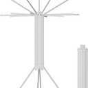 JOOM 4 Legs Double Layer Clothes Drying Rack, Garment Rack Portable and Foldable Space Saving Laundry Drying Rack - Drying Rack Clothing Floor Folding Balcony Bedroom Household Aluminum