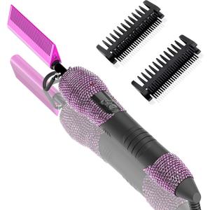DAN Technology 500 hot Comb Electric for Wigs, Diamond Heating Comb, 60 Min Auto-Off & 7 Temperatures Adjustable Purple hot Comb, Professional Pressing Combs for Black Hair