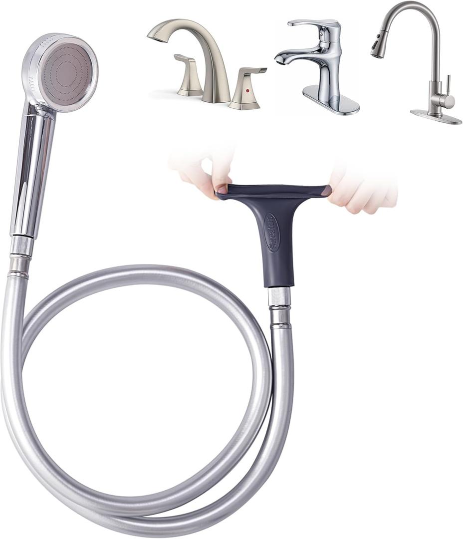 Universal Faucet Hose Attachment Set with Showerhead