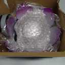 Huaxu Solar Lights Outdoor Decor Purple Lotus Waterproof LED Crackle Globe Glass Metal Flower Decorations for Garden Patio Yard Porch Pathway Ground Tabletop