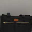 Canvas Tote Bag for Women, 15-Pockets Work Laptop Tote Purse Large Crossbody Nurse Teacher Bible Bag for School Travel Daily | with Strap & Zipper, Multi Compartment, Stand Upright Stably, College Shoulder Bag, Clinical Nursing Bag, Ideal Gift for Women (Medium-14inch, M1.black)