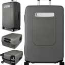 Slohif Luggage Cover for Suitcase Tsa Approved Protector - Luggage Sleeve Suit Case Cover Travel Stretch Large Baggage Case Protective Washable Fit 21-23 Inch Gray (Grey)