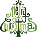 Family Merry Christmas Vibrant Quote Wall Decal Decoration Christmas Tree Silhouette Holiday Greeting Wall Dcor Holiday Gift Lasts Years and Easily Removable - Size: 40 in(W) x 40 in(H)