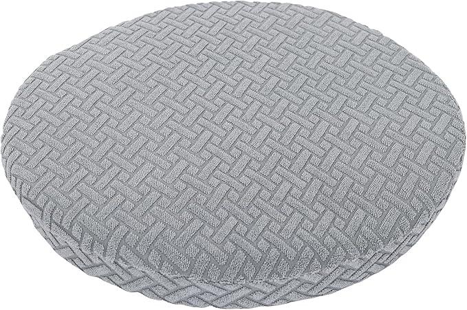NILUOH Bar Stool Cushions, Memory Foam Round Bar Stool Covers with Non-Slip Backing and Elastic Band, 13", Grey,1 Pack
