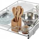Garvee Pull Out Cabinet Organizer, 15" W X 21" D, Heavy Duty Slide Out Kitchen Organizers and Storage, Full-Extension Roll out Shelf and Drawer for Pots, Pans & Under Sink Storage, Chrome Finish
