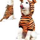 NACOCO Halloween Dog Tiger Costume-Pet Cosplay Clothes Cat Coat Hoodie Outfits Warm Winter Apparel for Dog Small and Medium Cat(Orange, 3XL)