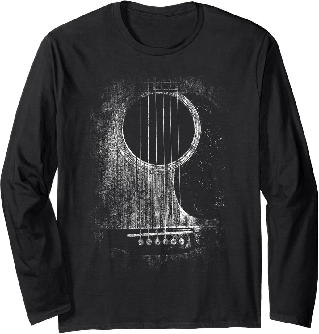 Acoustic Guitar Six String Classic Rock & Roll Long Sleeve T-Shirt, XL