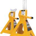 Performance Tool W41021 Ratchet Style Jack Stand Set for Lifting Vehicles During Maintenance, Yellow, 2-Ton