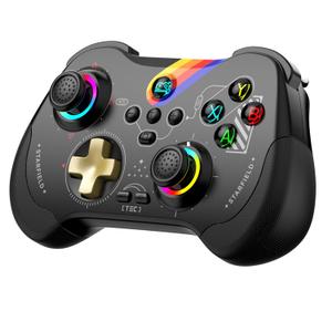 Koiiko Wireless Gaming Controller for Hall Effect Triggers Hall left & right rocker, Gamepad for ipad/iphone Android/PC/Switch/Streaming on PS3/PS4, Bluetooth, Pocket Size (Graffit Black)
