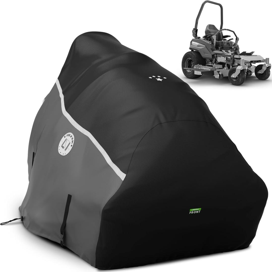 420D Zero Turn Mower Cover ,Waterproof 420D Marine Grade Fabric -Universal Fit for John Deer,Cub Cadet Zero Turn Up to 60" Lawn Mower Decks,Dimensions: 79" L X 46" WX 55" H-Gray