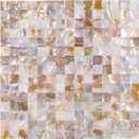 5 - Sheet Pearl Shells Tile Peel and Stick Backsplash, Self Adhesive Wall Tile for Kitchen, Bathroom, Bedroom (11.8"X11.8", Blue)