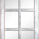 Barnyard Designs 24x40 Windowpane Wood Farmhouse Wall Mirror, Large Rustic 6 Pane Rectangle Window Frame Vintage Decor, Entryway Hallway Mirror (Whitewash)