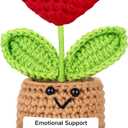 Emotional Support Plush Heart for Mom Dad Daughter Son Sister Friends Coworkers, Positive Crochet Flowers, Inspirational Birthday Graduation Gift, Appreciation Gifts (life can be tough but so are you)