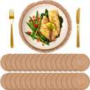 30 PCS Round Bulrush Woven Placemats 13.8 Inch Boho Rattan Chargers for Dinner Plates Natural Hand Weave Table Mats Rustic Wicker Braided for Farmhouse Home Wedding Party Outdoor Christmas Decor