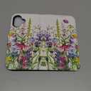 LUHOURI for iPhone 16 Plus Case Wallet - Wireless Charging Compatible Detachable Flip Folio Leather Cover - RFID Blocking 4 Card Slots - Protective Phone Case for Women - Vintage Magnolia Flowers