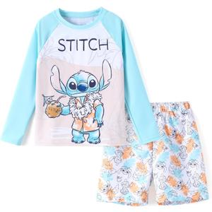 Disney Boys Spiderman Swimsuit Summer Beach Kids Rash Guard Swim Set 3M-13T | Disney Licensed Bathing Suit, Cars Hulk Venom Iron Man Winnie Stitch Quick Dry & Breathable Swimwear, UPF 50+ Sun Protection (White)