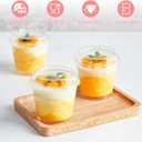 Qeirudu 50 Pack 6 oz Mini Dessert Cups with High Lids and Spoons, Small Plastic Cake Cups Round Shooter Cups for Serving Parfait Appetizer Pudding Fruit Ice Creams
