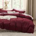 Bedsure Winery Pink Duvet Cover King Size - 3 Pieces Prewashed Cotton-Like Polyester Extra Soft Bedding Set, Includes 1 Duvet Cover 104x90 Inches with Zipper Closure & 2 Pillow Shams, No Comforter