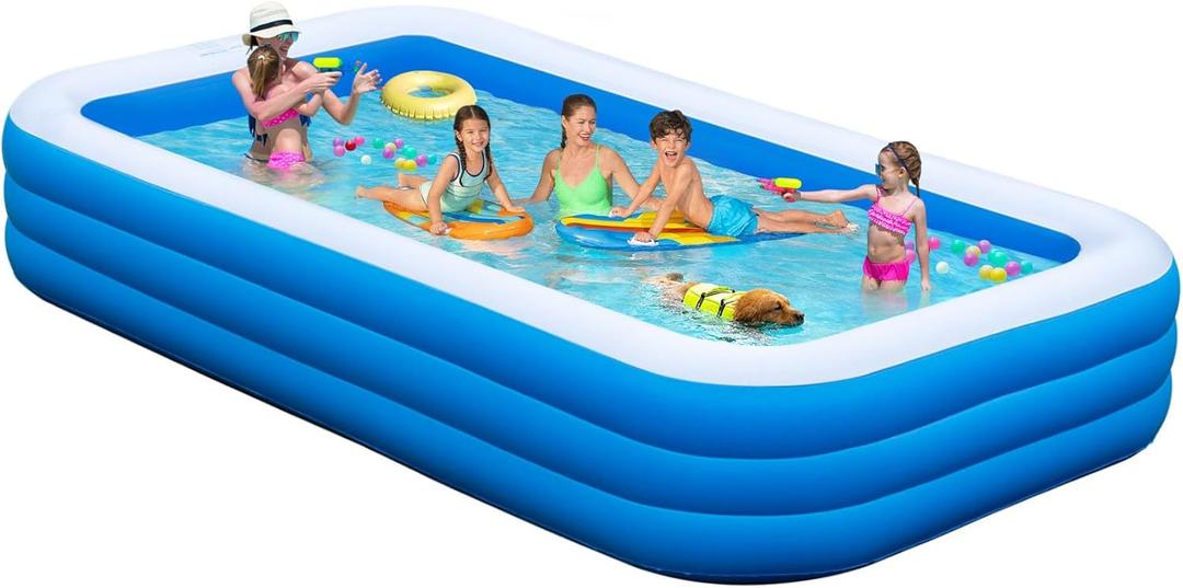 Large Inflatable Pool, 118.2"*67.7"*19.7" Blow Up Pools for Adults,Full-Sized Durable Thickened Family Swimming Pool, Summer Water Party, Outdoor, Garden Backyard