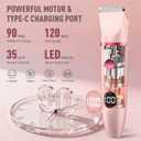 Bikini Trimmer for Women, 3-in-1 Electric Razors for Women, IPX7 Waterproof Rechargeable Cordless Pubic Hair Shaver, with LED Display, for Ladies Bikini Pubic, Face, Underarms, Legs(Pink)