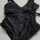 Tempotrek Maternity Swimsuit One Piece Elegant V Neck Pregnancy Swimwear Tie Front Bowknot Bathing Suit Monokini, M 