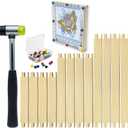 12 PCS Needlepoint Stretcher Bars, 3 Sizes Canvas Stretcher Bars for Needlepoint, Embroidery Stitch Frame Kit with Rubber Mallet (6" 8" 10)